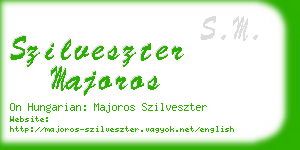 szilveszter majoros business card